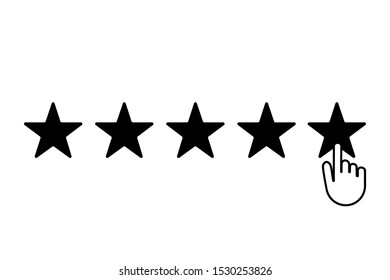 Five stars choice. Rating satisfaction. Vector background illustration.