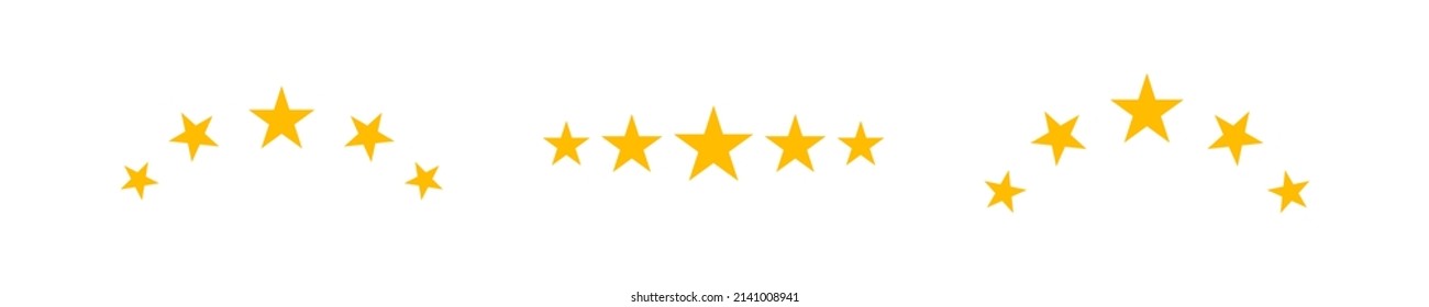 Five stars for concept design. Premium quality. 5 star rating. Vector symbol. EPS10