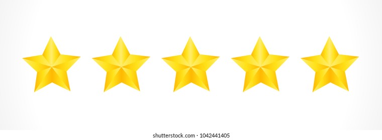 Five stars customer product rating review flat icon for apps and websites