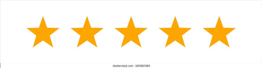 Five stars customer product rating review flat icon for apps and websites
