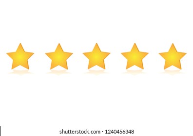 Five stars customer product rating review flat icon for apps and websites svg