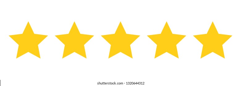 Five stars customer product rating review flat icon for apps and websites - Vector
