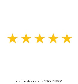 Five stars customer product rating review flat icon for apps and websites– stock illustration