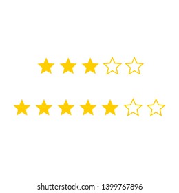 Five stars customer product rating review. Icons for apps and websites. EPS10