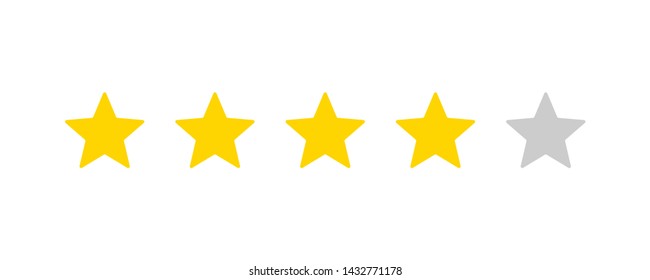 Five stars customer product rating review flat icon for apps and websites