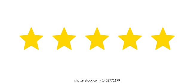 Five stars customer product rating review flat icon for apps and websites