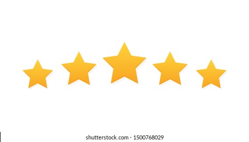 Five Stars Customer Product Rating Review. Modern Flat Style Vector Illustration.