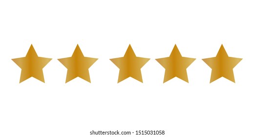 Five stars customer product rating review flat icon for apps and websites - Vector