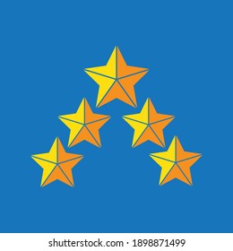 Five stars customer product rating review. vector illustration.