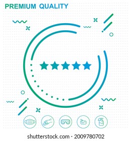 Five stars customer product rating review icon illustration - modern design