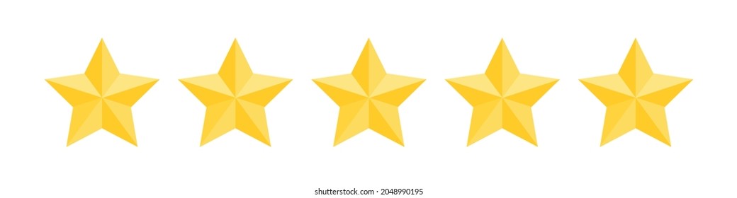 Five stars customer product rating review vector icon for apps and websites