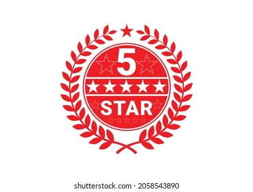 Five stars customer product rating review logo and icon for apps and website