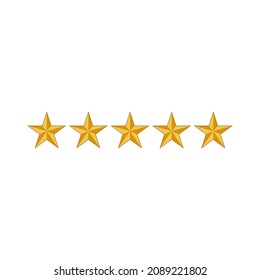 Five stars customer product rating review flat icon for apps and websites. vector illustration