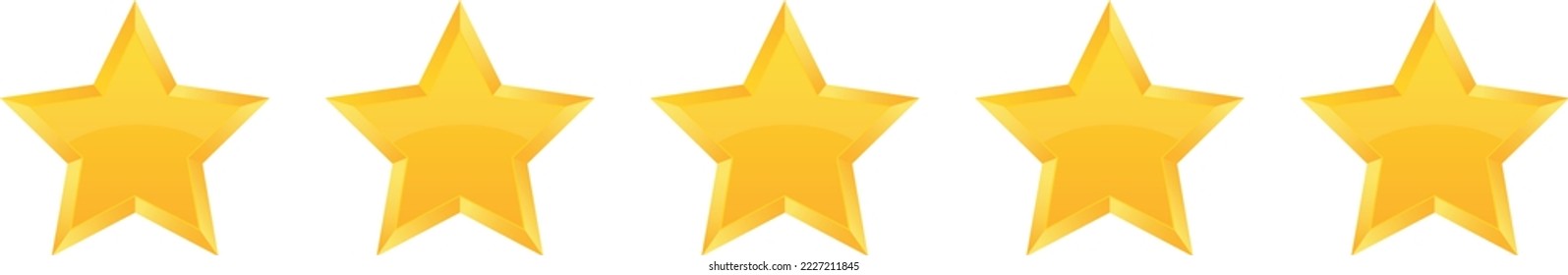 Five stars customer product rating review flat icon for apps and websites