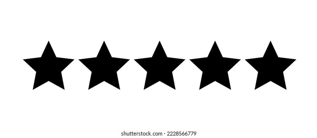 Five stars customer product rating review flat icon for apps and websites