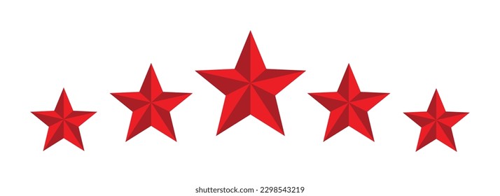 Five stars customer product rating review flat icon for apps and websites eps 10