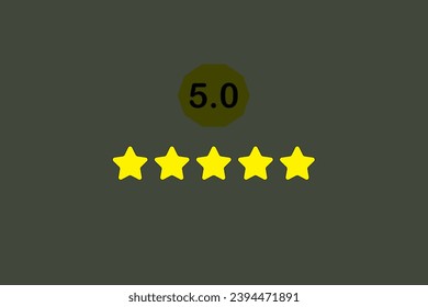 Five stars customer product rating and review.