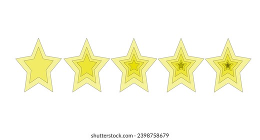 Five stars customer product rating review flat icon for apps and websites