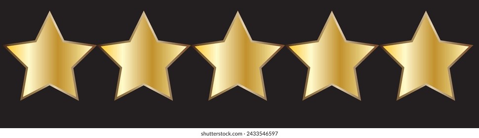 Five stars customer product rating review flat icon for apps and websites
