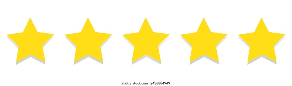 Five stars customer product rating review flat icon for apps and websites