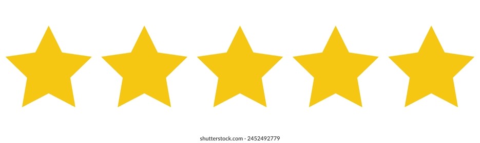 Five stars customer product rating review flat icon for apps and websites