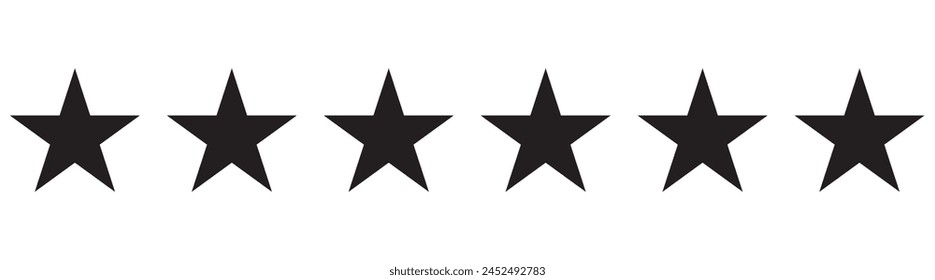 Five stars customer product rating review flat icon for apps and websites