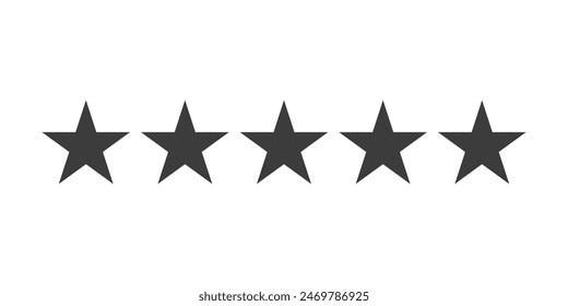 Five stars customer product rating review flat icon for apps and websites