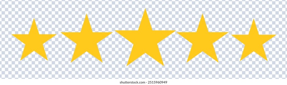 Five stars customer product rating review flat icon for apps and websites premium quality concept, yellow star icon. Vector illustration. EPS 10