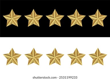 Five stars customer product rating review flat icon for apps and websites