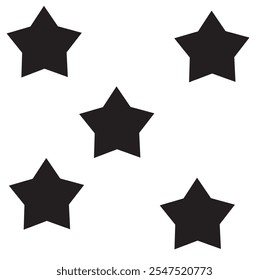 Five stars customer product rating review flat icon for apps and websites