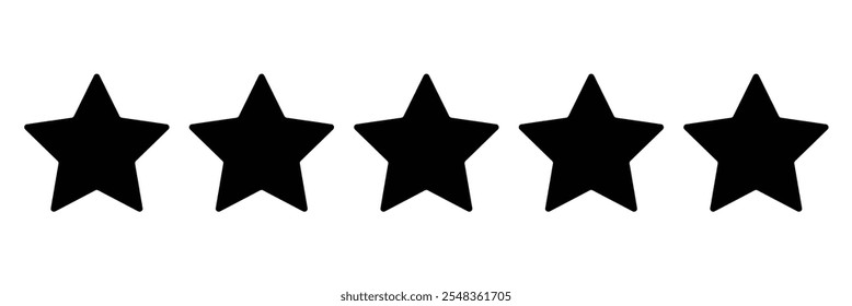 Five stars customer product rating review flat icon. Customer feedback. Vector 5 stars rating review. Vector Illustration.