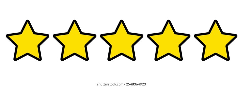 Five stars customer product rating review flat icon. Concept of best ranking. Customer review. Good result. 