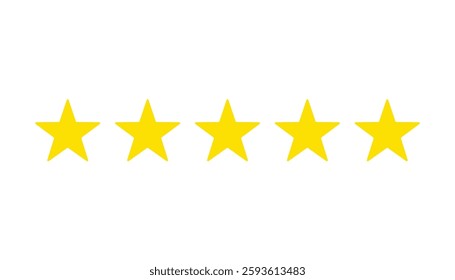 Five stars customer product rating review. product rating stars for apps and websites. rating icon. customer review. feedback lowest quality