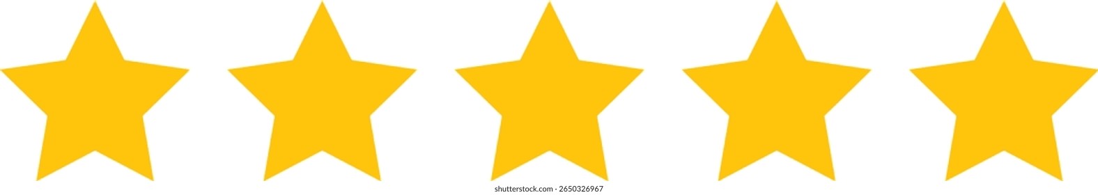 Five stars customer product rating review flat icon for apps and websites. 