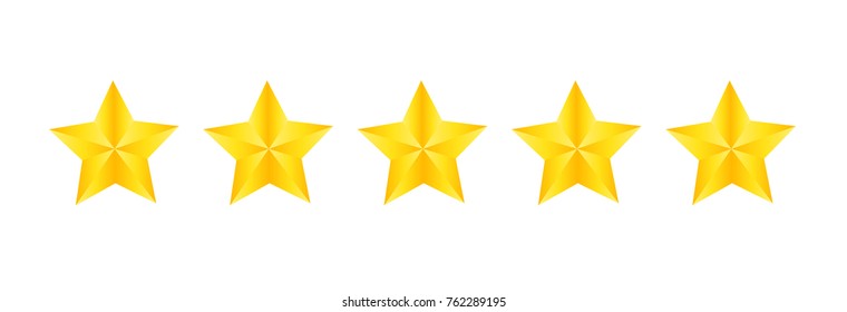 Five stars customer product rating review flat icon for apps and websites