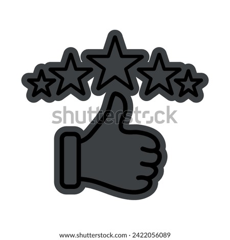 Five stars customer product rating review flat icon for apps and websites vector illustration 10 Eps