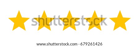 Five stars customer product rating review flat icon for apps and websites ストックフォト © 