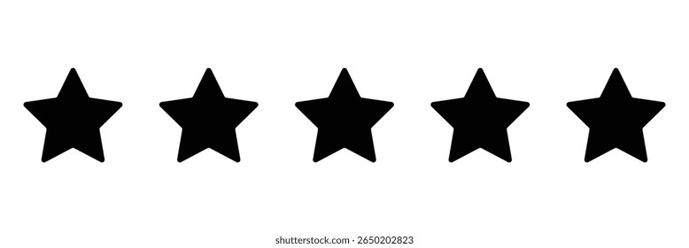 Five stars customer product review icon . 5-star rating  icon for apps and websites. Represents quality, customer rating, and feedback . Five stars.
