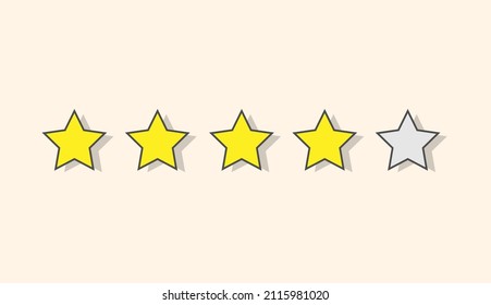 Five stars, Customer rating feedback concept from the client. Vector illustration