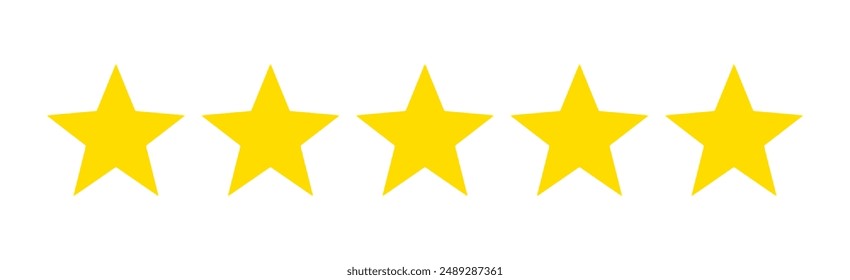 Five Stars Customer Rating Feedback Isolated Vector Illustration