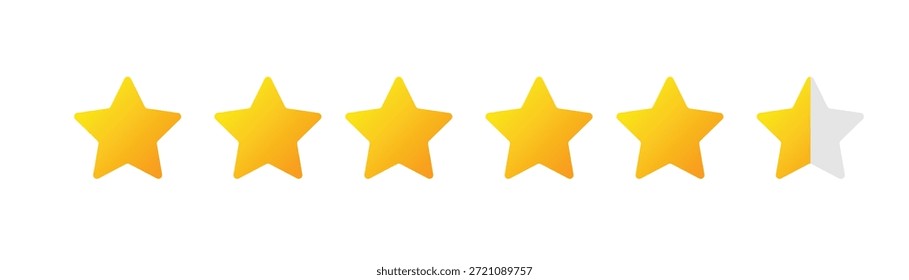 Cinco Estrellas Cliente Clasificación Comentarios Ilustración vectorial aislada.