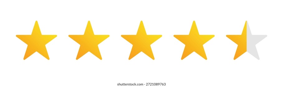 Cinco Estrellas Cliente Clasificación Comentarios Ilustración vectorial aislada.