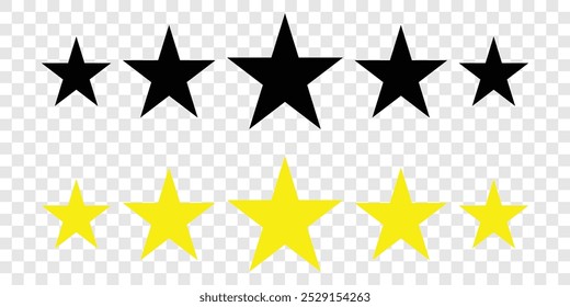 Five stars customer review icon for apps and websites.