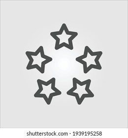Icono aislado de evaluación de cinco estrellas