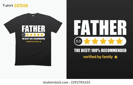 "Five Stars Father" Fathers Day Gifts, Gift For Fathers, Typography lettering quote design. Typography funny phrase. For stickers, t-shirts,mugs, etc. Eps 10