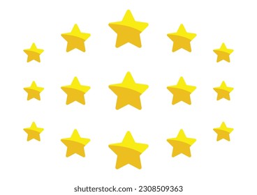Five stars flat icon for apps and websites. Stars rating review icon. Vector illustration.