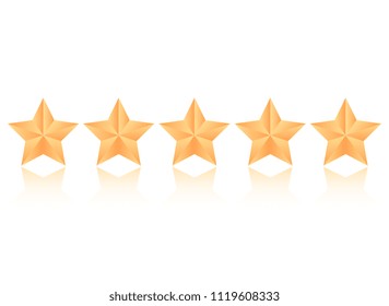 Five stars flat vector icon illustration isolated on white background