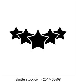 Five stars and hand, customer review, quality rating icon vector stroke and color editable on white background