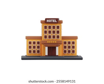 Five stars Hotel icon 3d render concept of hotel, house and apartment building icon vector illustration