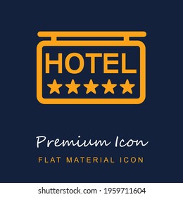 Five Stars Hotel Signal premium material ui ux isolated vector icon in navy blue and orange colors